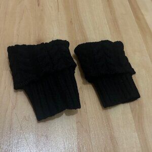 Black Thick Knit Boot Toppers